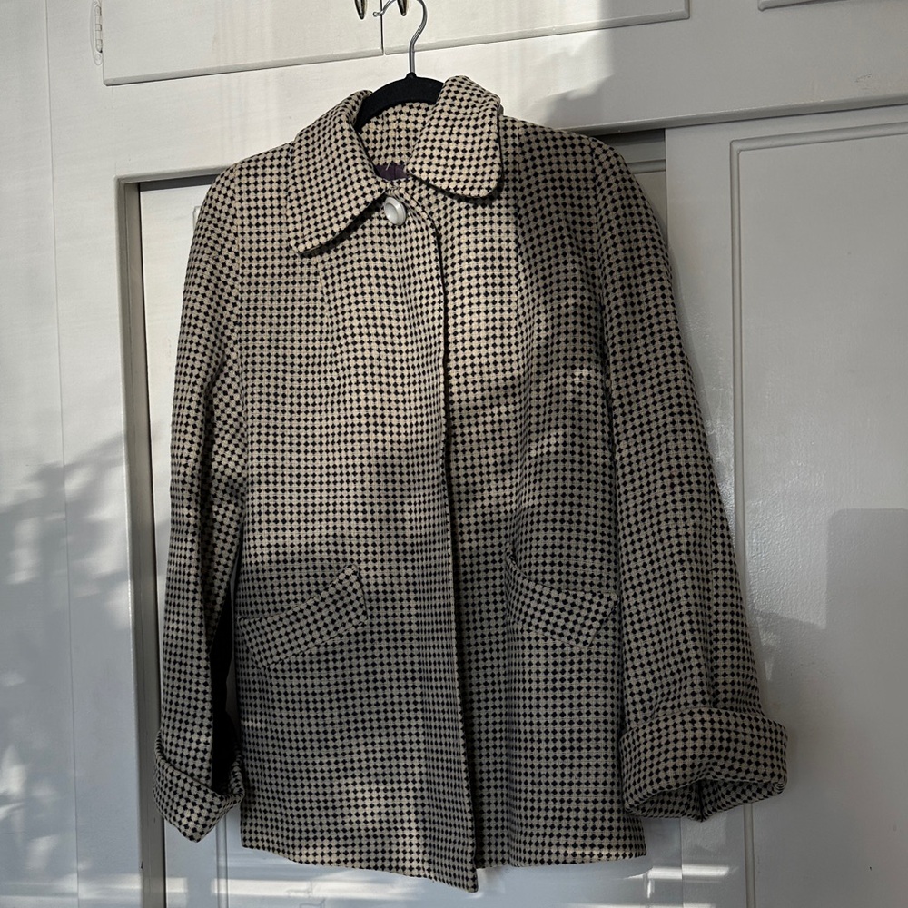 Vintage Black and Cream Pea Coat